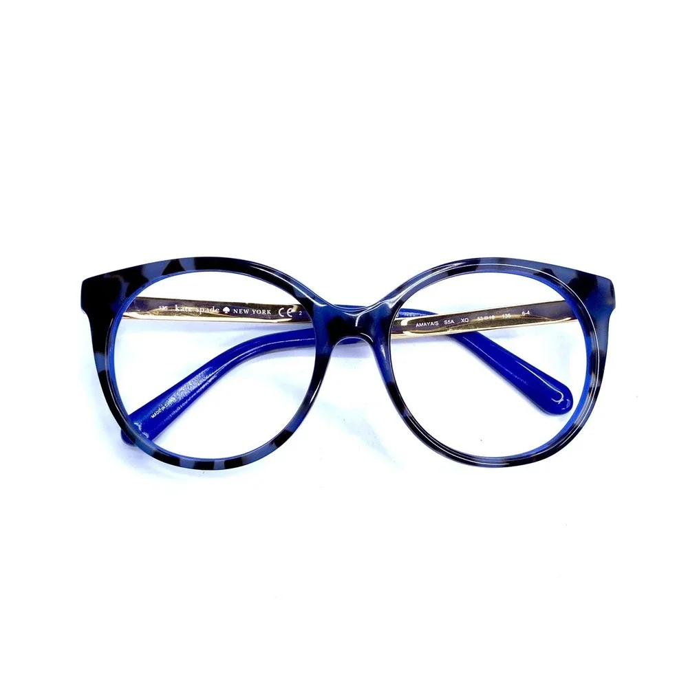 New Kate Spade NY Tortoise Gray Blue Gold Oversize Eyeglasses Amaya/S 53 18 135